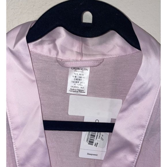 Calvin Klein QS6529 Womens Modal Satin Sleep Robe M/L Medium Large Pink New - Picture 7 of 8